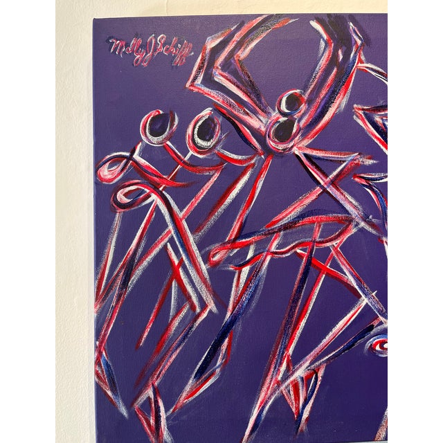 1990s Molly J Schiff Abstracted Figures Dance Painting Hubbard Street Dancers For Sale - Image 4 of 4