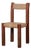 Vintage French Wood Straw-Seated Chair, 1950 For Sale
