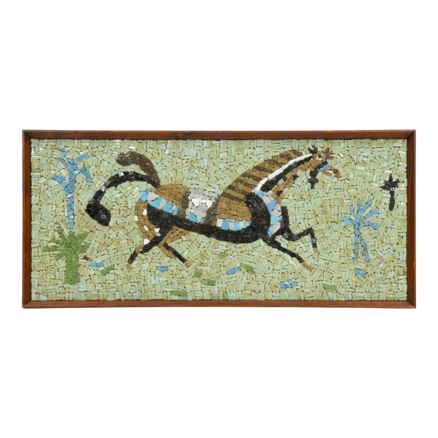 Vintage Mid Century "Gallant Horse" Mosaic by Evelyn Ackerman For Sale