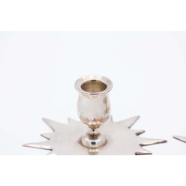 Star-Shaped Silver Candlesticks, Set of 2 For Sale - Image 4 of 5