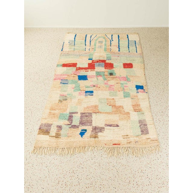 Mid-Century Modern Summer Field Berber Rug For Sale - Image 3 of 9