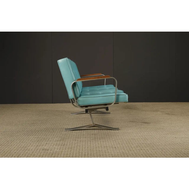 Blue Mid-Century Modern Heavy Steel Airport Tandem Sofa, Circa 1950s For Sale - Image 8 of 18