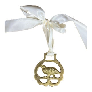 Vintage English Horse Brass Ornament For Sale