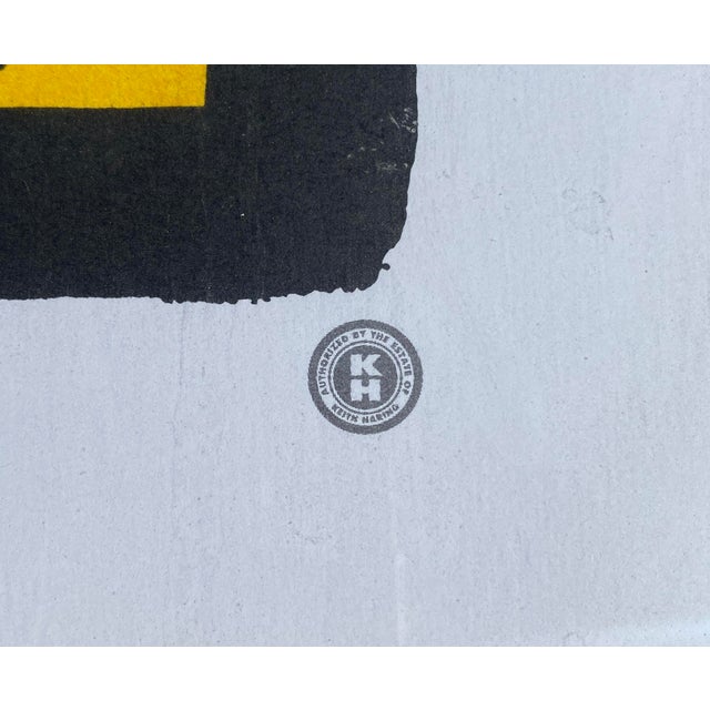 This Keith Haring Estate rare vintage 1992 offset lithograph print custom framed collector's Pop Art poster "Best Buddies"...