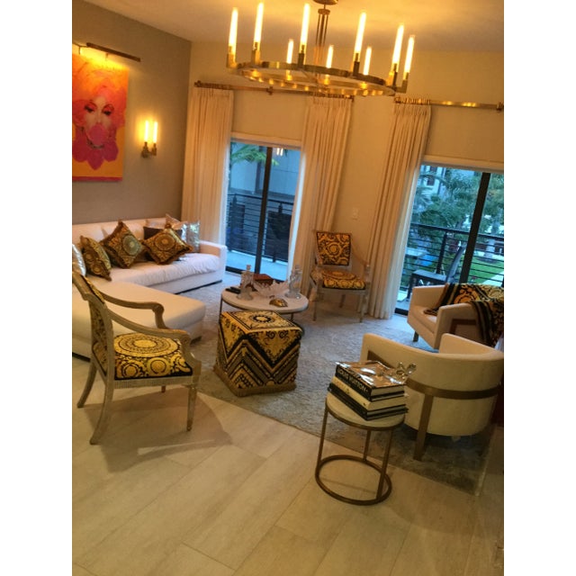 1980s J Scott Vintage Chair With Custom Upholstery in Velvet Gianni Versace Barroco - a Pair For Sale - Image 4 of 12