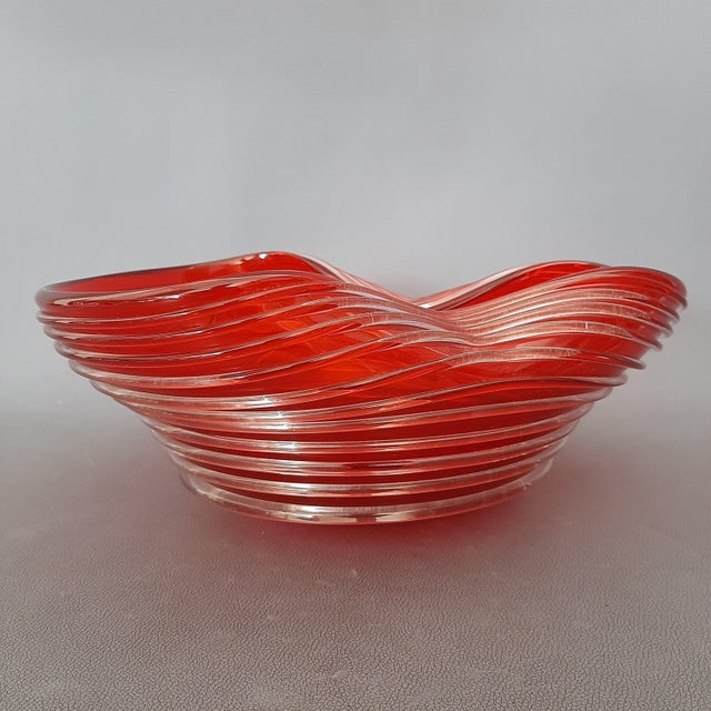 Glass Red Murano Glass Centerpiece from Archimede Seguso, 1960s For Sale - Image 7 of 17