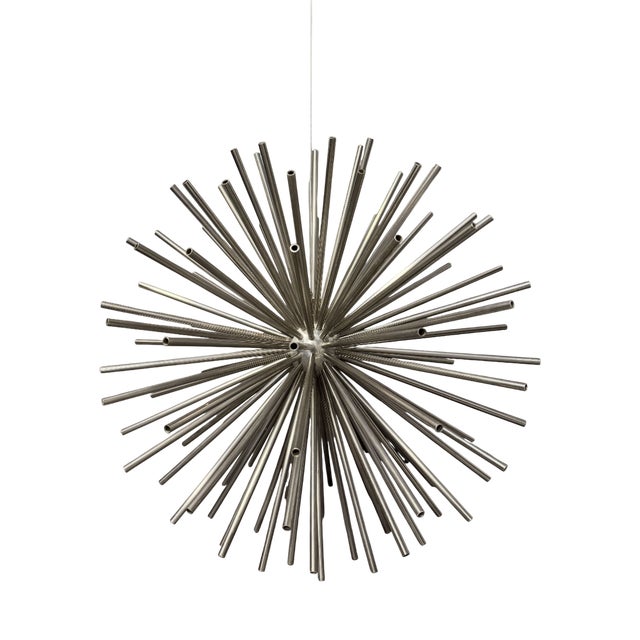 Hanging Sea Urchin Sputnik Sculpture in Steel by Curtis Jere, USA, 1970s For Sale