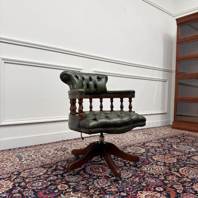 English Chesterfield Desk Chair For Sale - Image 6 of 7