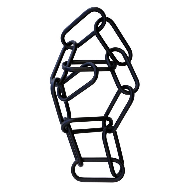 2022 Large Abstract Contemporary Black Chain Wall Sculpture by Matthew ...