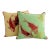 Vibrant Pair of Koi Fish Hand Embroidered Pillow Covers 21" Square, Good Fortune For Sale