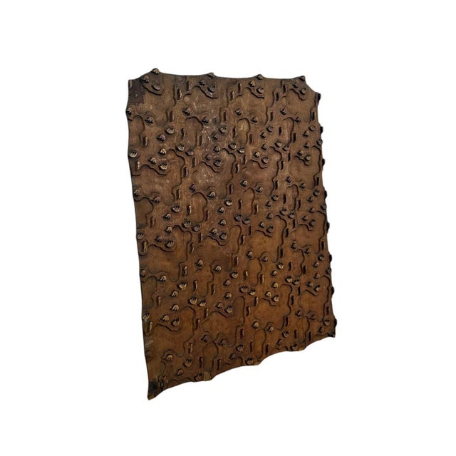 Large Antique Hand-Carved Wooden Textile Stamp Block, 1890s For Sale - Image 6 of 6