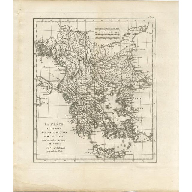 Ancient Greece and the Balkans to the Danube by Danville Rollin Atlas, 1818 For Sale - Image 3 of 8