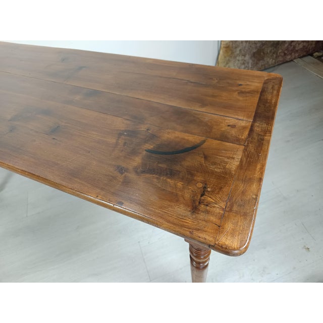 Farmhouse Bistro Table in Walnut, 1920s For Sale - Image 14 of 18