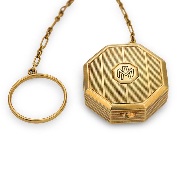 Gold Mid 20th Century Cartier Retro 14k Yellow Gold Pill Box For Sale - Image 8 of 9