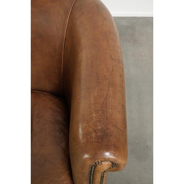 Large Vintage Sheepskin Club Armchairs, Set of 2 For Sale - Image 9 of 15