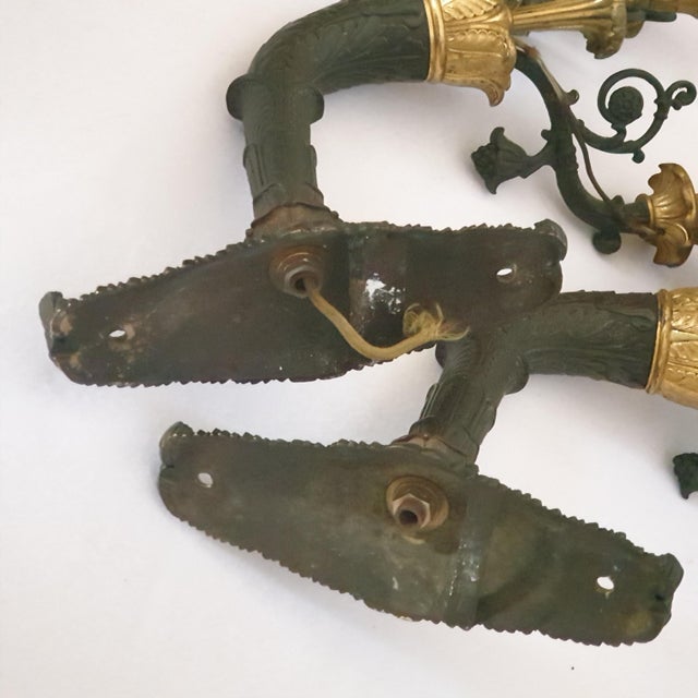 Bronze Wall Sconces, France, 1830, Set of 2 For Sale - Image 9 of 15