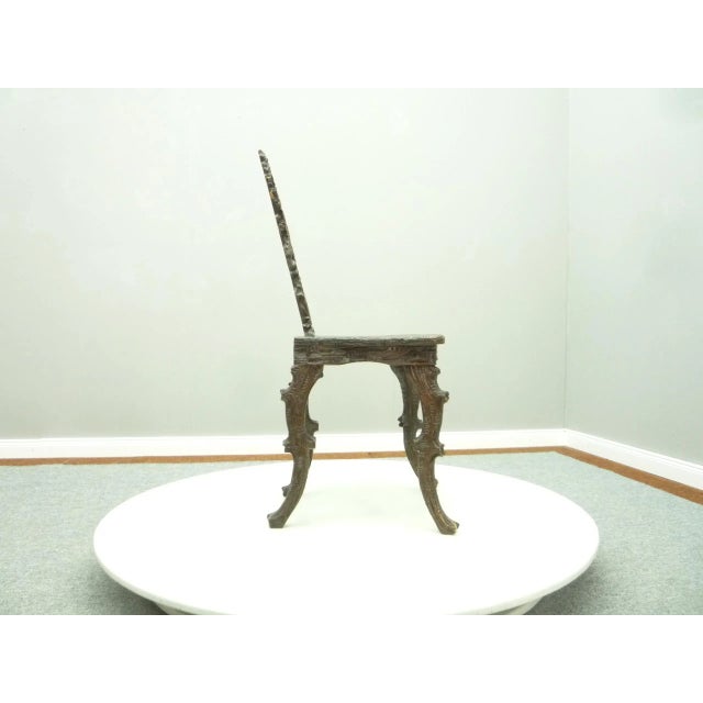 Antique and Hand Carved Oak Chair, 1900s For Sale - Image 5 of 18