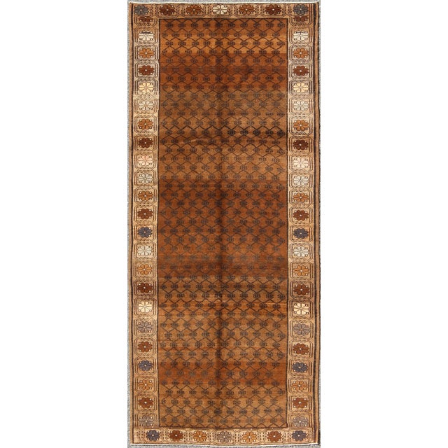 Vintage Turkish Kars Tribal Rug With All-Over Modern Design in Brown Colors For Sale - Image 9 of 9