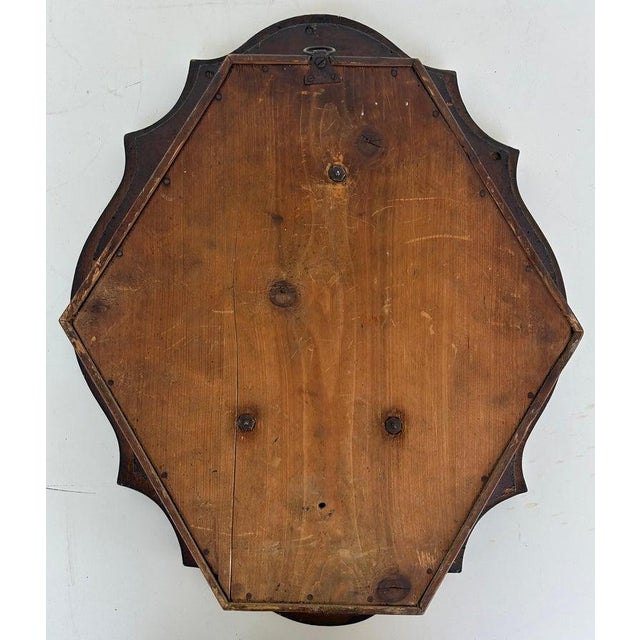 French 19th Century French Napoleon III Wall Clock, Enamel Face and Wood Marquetry For Sale - Image 3 of 10