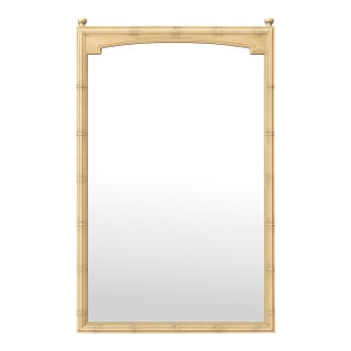 Vintage Faux Bamboo Rectangular Mirror For Sale