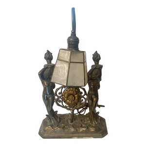 1930s Art Nouveau Spelter Lamp