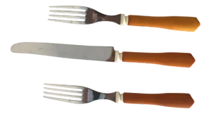 Vintage Butterscotch Bakelite Stainless Utensils (3)