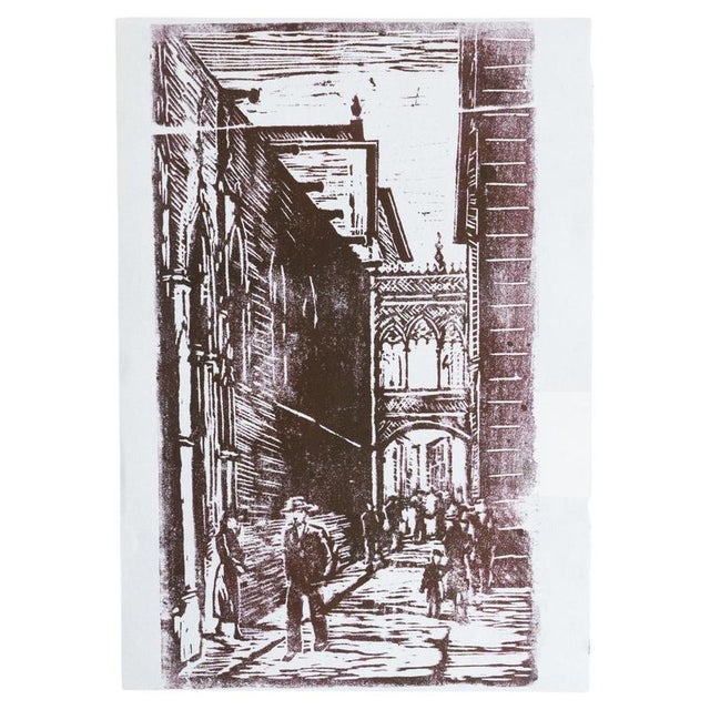 Mid Century Modern Linocut, 1950s, Paper For Sale - Image 9 of 9