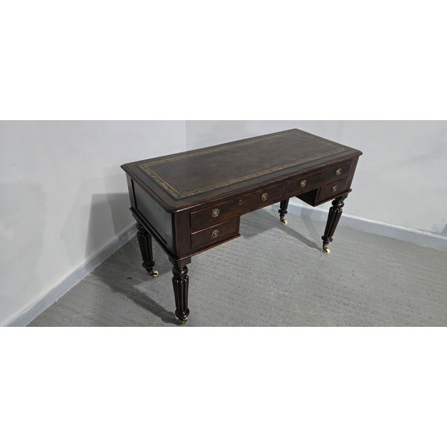 Brown Antique Victorian Mahogany Desk, 1880 For Sale - Image 8 of 13