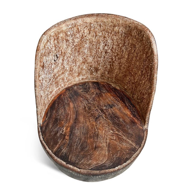 Late 20th Century Vintage Wash Coconut Palm Organic Modern Chair For Sale - Image 5 of 7