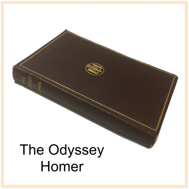 Traditional 5 Vintage Classic Books - Odyssey, Rubiáyát, Dante, Treasure Island, Emerson For Sale - Image 3 of 12