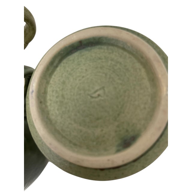 Studio Pottery 4 Green Frog Mugs, Sugar Bowl and Creamer. For Sale In San Francisco - Image 6 of 6