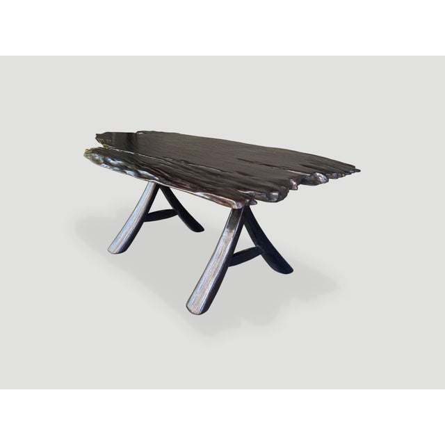 Andrianna Shamaris Live Edge Ebonized Coffee Table For Sale - Image 13 of 18