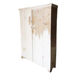 Antique Primitive Farmhouse Cupboard – 19th Century Country Cabinet For Sale