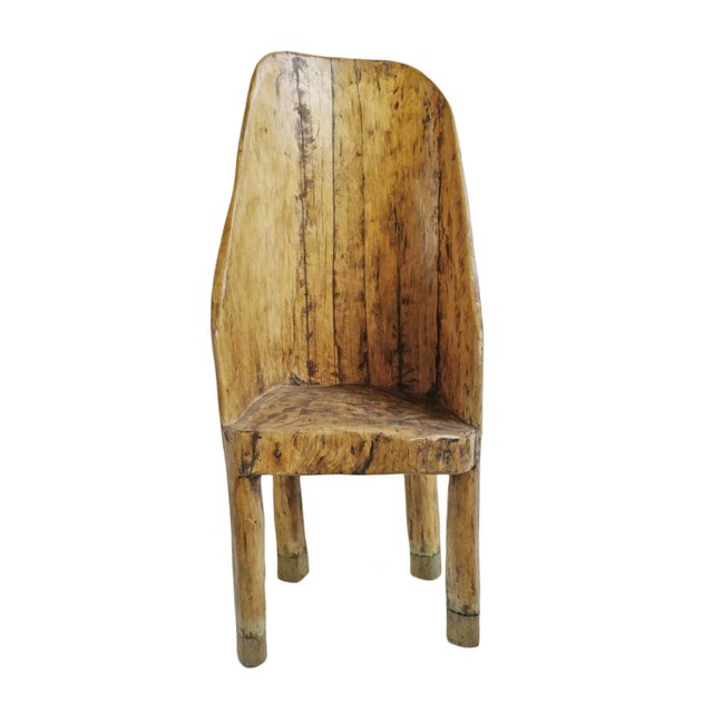 Mid 20th Century Vintage Naga Carved Wood Tribe Chair For Sale In Los Angeles - Image 6 of 6