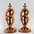 Mid-Century Modern Vintage Mid Century Modern Yasha Heifetz Table Lamps, Sculpted From Fruitwood With Antique Brass Center - a Pair For Sale - Image 3 of 15