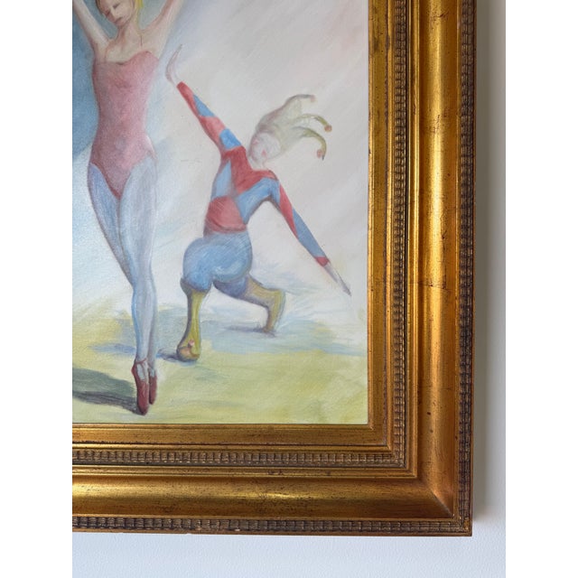 Blue 1980’s Jerry F. Stone “Velvet Dancer” Oil on Canvas Painting, Framed For Sale - Image 8 of 12