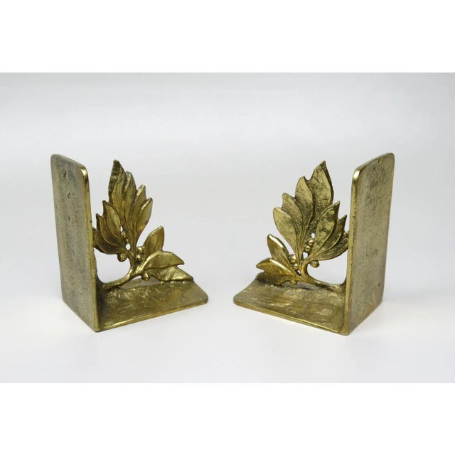 1970s Brutalist Style Bronze Bookends with Floral Elements, 1970s, Set of 2 For Sale - Image 5 of 18