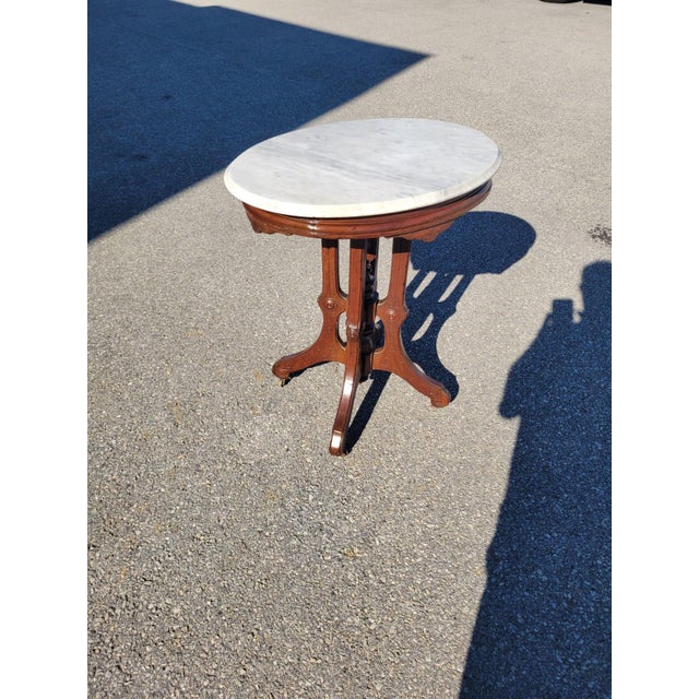 19th Century American Victorian Marble Side Table For Sale - Image 17 of 18