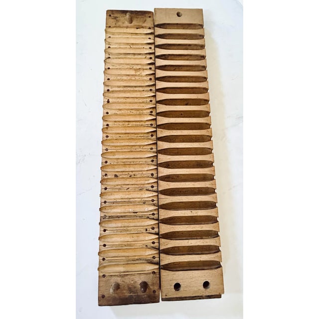 Wooden mini cigar mold from Germany with stamps of manufacturer on top.