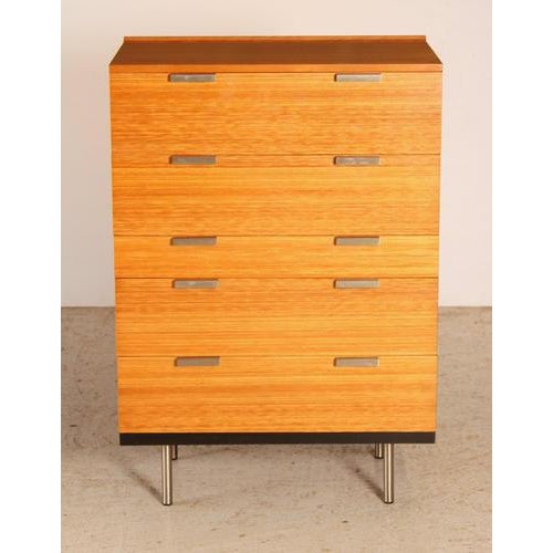Mid-Century Oak Chest of Drawers with Chrome Legs by John and Sylvia Reid for Stag, 1960s For Sale - Image 11 of 11