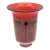 2006 Studio Paran Handblown Vase, Red Orange With Silver Leaf For Sale