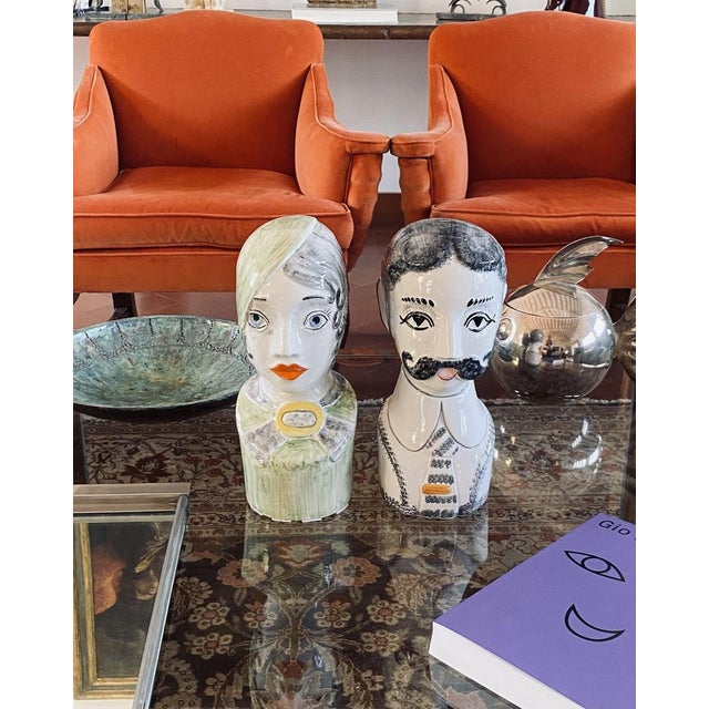 Half Bust Sculptures by Tarcisio Tosin for La Freccia, Vicenza, Italy, 1960s, Set of 2 For Sale - Image 8 of 18