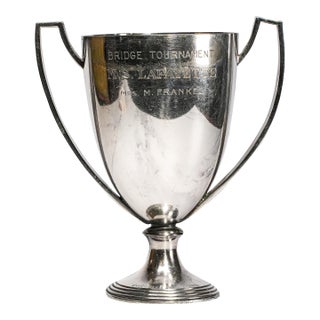 Rare Antique Christofle Silverplate Trophy Cup French Line Ms Lafayette Bridge Tournament For Sale