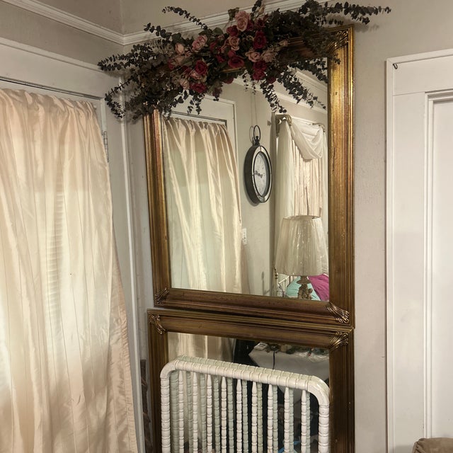 Traditional Huge Golden Wall Mirror For Sale - Image 3 of 4