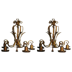 American Bronze Light Fixtures - A Pair