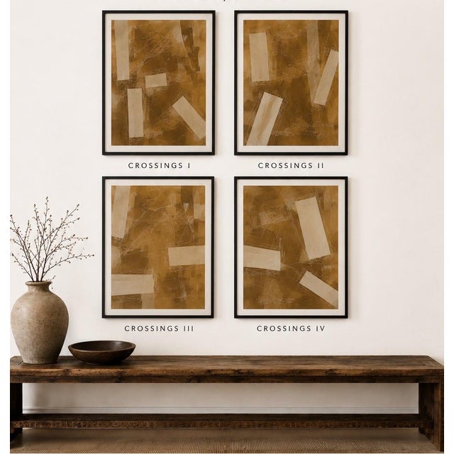 Abstract Crossing IV by Murray Duncan, Mix Media on Paper, Abstract Geometric For Sale - Image 3 of 3