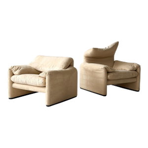 1980s Maralunga Chairs Attributed to Vico Magistretti for Cassina
