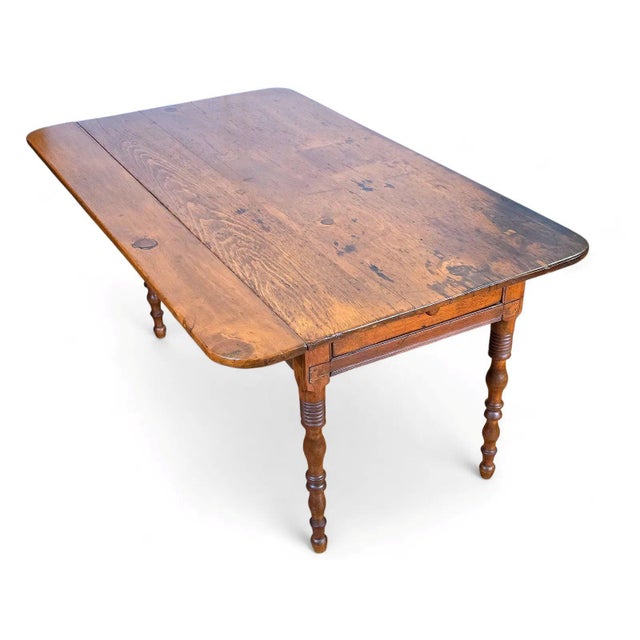 Mid 20th Century French Provincial Louis Philippe Period Fruitwood Drop-Leaf Table For Sale - Image 11 of 16