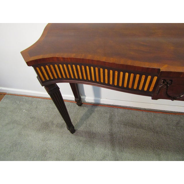 Brown Henkel Harris Solid Mahogany Inlaid Console Table For Sale - Image 8 of 10