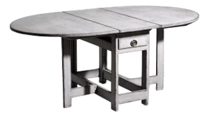 Scandinavian Drop-Left Table with Drawer, 1800s